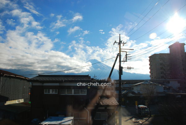 View Of Mount Fuji From Queen Sized Bedroom @ Kagelow Mt Fuji Hostel, Fujikawaguchiko